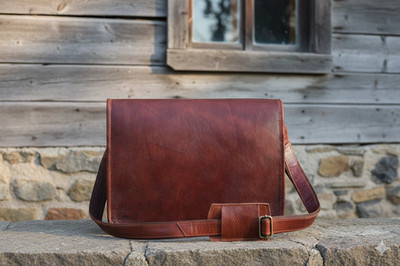 15'' Leather Laptop Bag Brown New 15 -Inch Handmade World