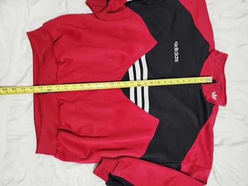 Vintage Adidas Trefoil Track Warmup Jacket Embroidered Medium M Red Black White - Picture 2 of 7