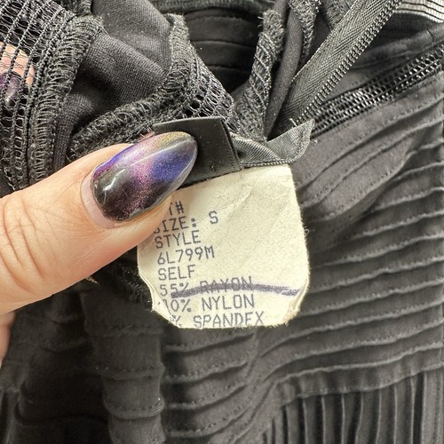 Tadashi Shoji Dress Womens Small Fit Flare Black Mesh Twirl Luxury Academia READ - Picture 16 of 19