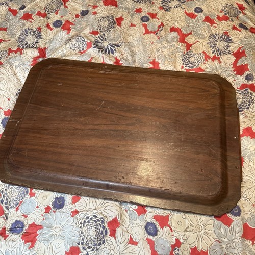 Large Wood Serving Tray Vintage Floral Hand Painted 1940’s 15x24 Cottage core - Picture 2 of 6