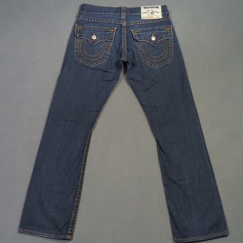 True Religion Jeans Men's 31x33 Blue Straight Flap Pocket Denim - Picture 3 of 13