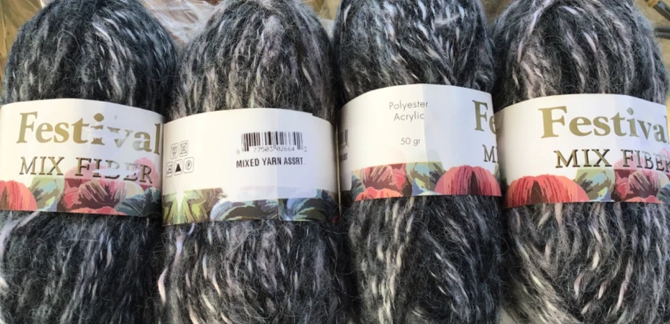 LOTE de 4 madejas ombre suave y difuso Festival HILO negro gris blanco 4x 50g gris Foto 4 de 4