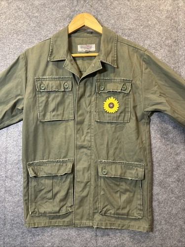 Ecote Anthropologie UO Embroidered Peacock Military Style Jacket XS Boho Army Gr - Picture 2 of 24