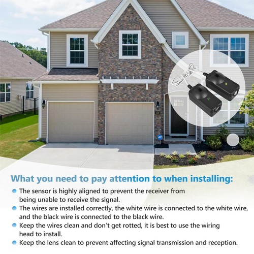 41A5034 Garage Door Safety Sensor Kit For Craftsman/Chamberlain/Liftmaster/Sears - Imagen 14 de 21