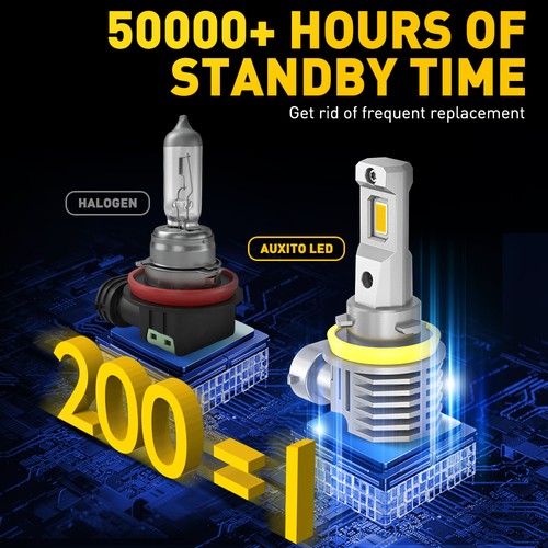 AUXITO Yellow Headlights Kit H11 LED Low Beam Bulbs Super Bright 3000K 24000LM - Picture 5 of 12