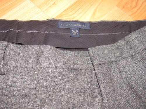 BANANA REPUBLIC Hose Herren 33 x 30 grau Wolle vorne flach gefüttert TOP