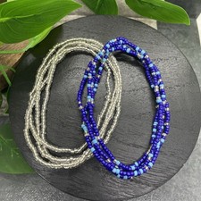 2 PC 27-50 Waist Beads Necklace African Boho Bracelet Anklet Set New B6649