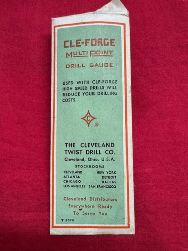 Cleveland Twist Drill CLE-FORGE Multi-Point Gauge VINTAGE! - Picture 6 of 6