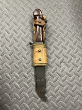 Romanian Bayonet Scabbard Leather Frog Bakelite Handle Matching Numbers