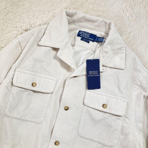 POLO RALPH LAUREN Corduroy Open Collar Shirt Ivory S - Picture 7 of 12