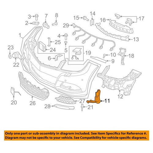 For 12-15 C-Class Front Bumper Retainer Support Bracket Left Right SET PAIR - Imagen 4 de 7