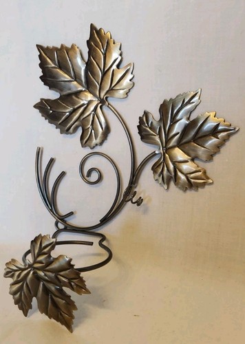 Partylite Antique Grape Leaf Wall Sconce Bronzed Color Wall Hanging (Set Of 2) - Picture 8 of 14