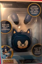 Sonic the Hedgehog Bluetooth Wireless Earbuds w/ Mic  3 Faces Flip Case - NEW