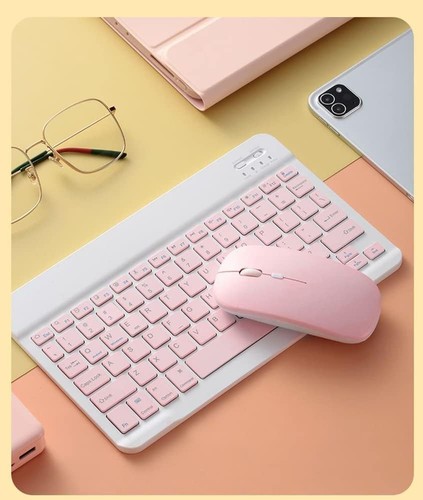 Bluetooth Wireless Keyboard and Mouse Combo,Ultra-Slim Ergonomic Small Rechargea - Afbeelding 3 van 8