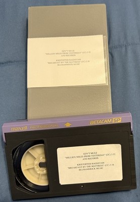 GOV'T MULE-MILLION MILES/KRISTOFFER RAGNSTAM/BETACAM SP PROMO MUSIC VIDEO RARE!