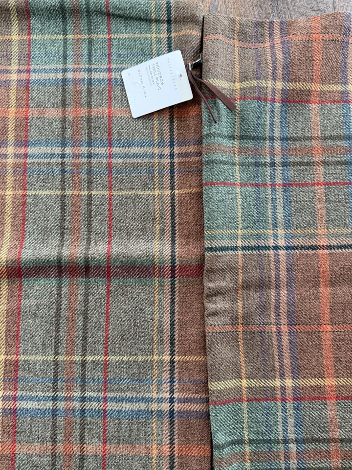 Nuevo Juego de 2 fundas de almohada a cuadros Pottery Barn Woodrow 22" ~Multi~ Foto 2 de 3