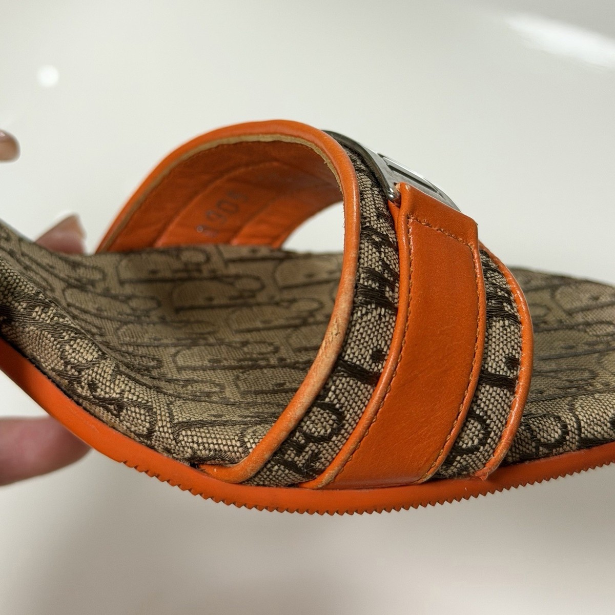 CHRISTIAN DIOR S/S 2005 Diorissimo-Style Trotter Slide Heeled Mule