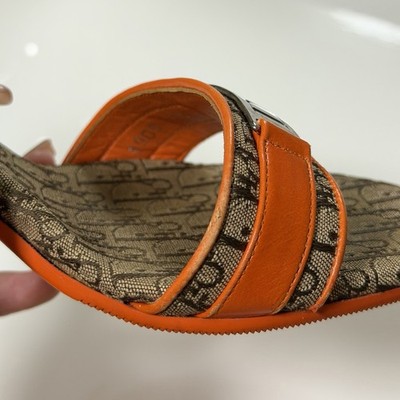 CHRISTIAN DIOR S/S 2005 Diorissimo-Style Trotter Slide Heeled Mule