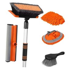 62'' Car Wash Brush with Long Handle, Scratch-Free Soft Bristles Sturdy Orange