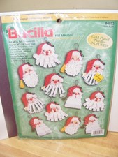 Bucilla Felt Ornaments Santa Beards Kit 12 Piece Set 84072 NEW Sealed 1999