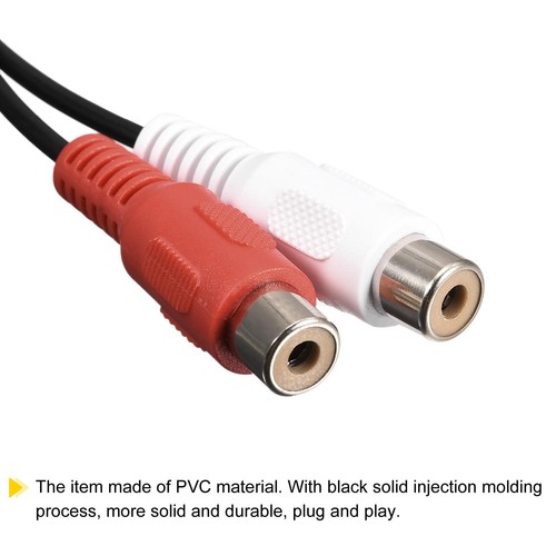 RCA female Plug Jack Connector Adapter Bare Wire Open End Video RCA Cable 2pcs - Afbeelding 4 van 5