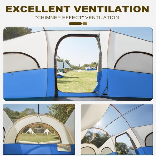 Durable 8-Person Family Tent: Waterproof with Mesh Ventilation & Carrying Bag - Picture 5 of 8