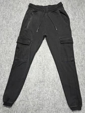 YoungLA Sweatpants Mens Medium Black Cargo Tapered Joggers Superlative Gym