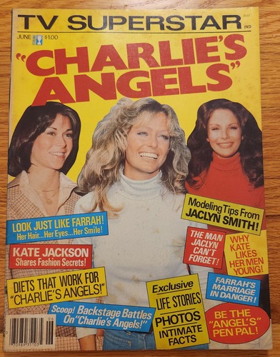 TV Superstar Magazine Charlie's Angels June 1977 Issue #5 Farrah Kate Jackson
