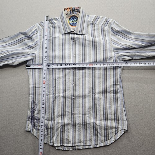 Robert Graham Men's Size Large Multi Color Striped Long Sleeve Button Down - Picture 8 of 17
