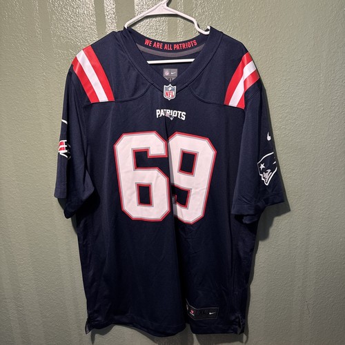 *Defekt* Neu ohne Etikett Herren XL Nike On-Field New England Patriots Cole Strange #69 Trikot