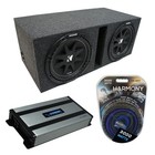 Autoradio universel port ventilé double 12" Kicker Comp C12 Sub Box HA-A800.1 Amp