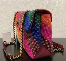 Kurt Geiger Large Kensington Fabric Crystals Rainbow 10.5" x 7" x 3.25" New