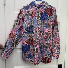 Talbots Women s XL Cotton Patchwork Floral Bu...