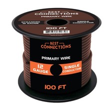 12 Gauge Car Audio Primary Wire 100ft Brown Remote, Power/Ground Electrical