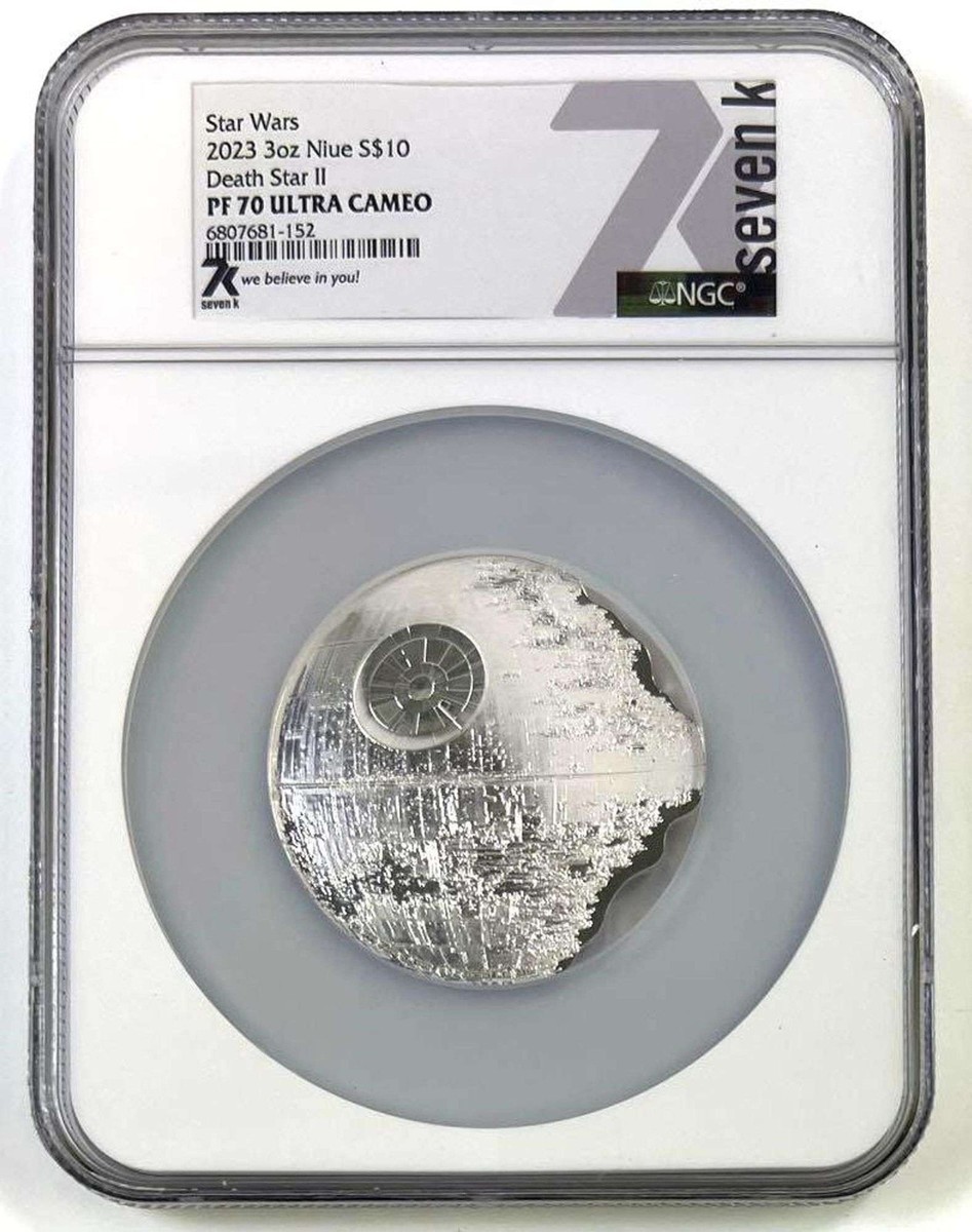 【希少】Death of the Dollar series#10 純銀 2023 $10 Star Wars Death Star II 3 oz Silver NGC PF70UC # 6807681