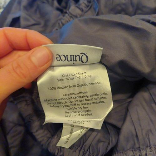 NWOT! Quince Organic Bamboo Charcoal Sheet & Pillowcases! Sz. King (811) - Picture 8 of 9