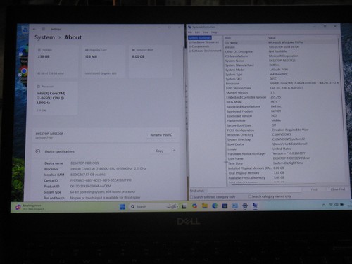 Dell Latitude 7490 i7-8650U 8GB NVMe 256GB FHD non-touch TB3 SC rdr Win 11 Pro - Afbeelding 12 van 19