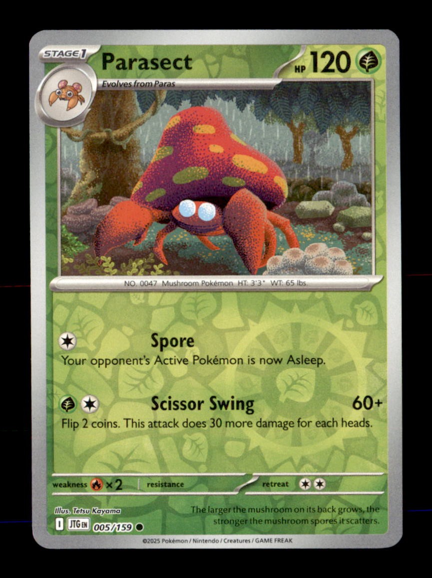 Parasect 005/159 Common Journey Together Pokemon Reverse Holo Near Mint