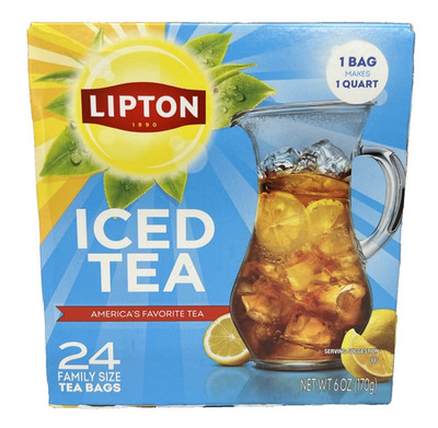 Lipton Iced Tea 24 Family Size Tea Bags 6 oz