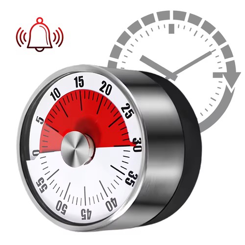 Timer meccanico da cucina 60 minuti orologio timer con sveglia forte magnetico - Foto 6 di 19