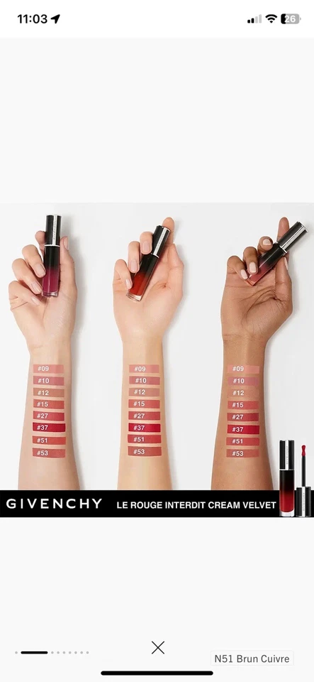 Givenchy Le Rouge Interdit Couture-51-Crema Terciopelo 12 horas Hidratación-Cuero Top Foto 2 de 4