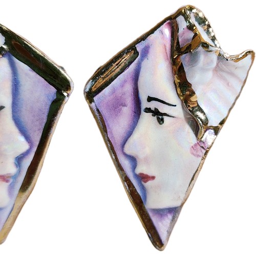 Orecchini a clip artistici indossabili Amy Lacombe anni 80 designer silhouette viso retrò - Foto 2 di 9