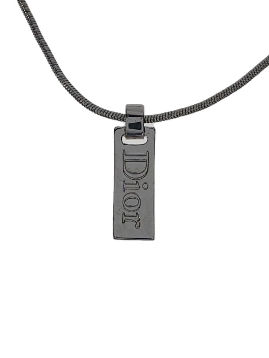 Collana Christian Dior con ciondolo logo quadrato argento donna nuova