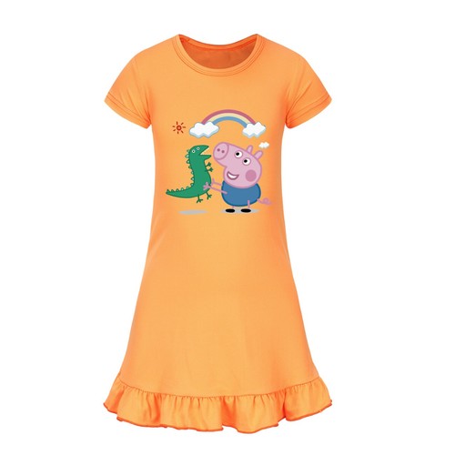Kids Girls Cute Peppa Piggy Nightwear Dress Sleepwear Pyjamas Nightgown Skirt UK - Picture 9 of 53