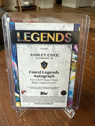 2024 TOPPS FINEST MLS ASHLEY COLE LEGEND AUTO LA GALAXY BLUE 71/75 #FLA-AC - Picture 2 of 3
