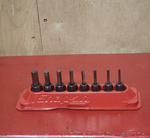 Snap-on 3/8" Dr. 8pc SAE Hex/Allen Socket Set 208EGFAY Indust. Finish No 11/32" - Picture 1 of 18