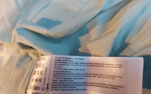 GARCIA JEANS: Jacke aus Viskose/Baumwolle Gr. S Batikoptik in Hellblau/Weiß  - Bild 6 von 7