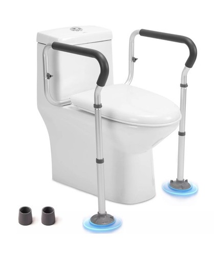 Toilet Safety Rail for Seniors, Toilet Grab Bars for Disabled, Henkoi 350 Lbs - Picture 1 of 8