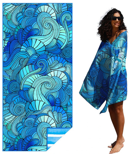 Microfiber Thin Lightweight Beach Towel Sand Free Quick Dry Absorbent Compact To - Afbeelding 1 van 4