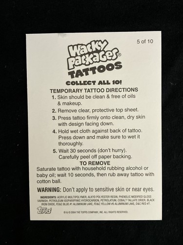 2004 Wacky Packages Series 1 Stickers #34 Choperation - Series 1 - Picture 2 of 2